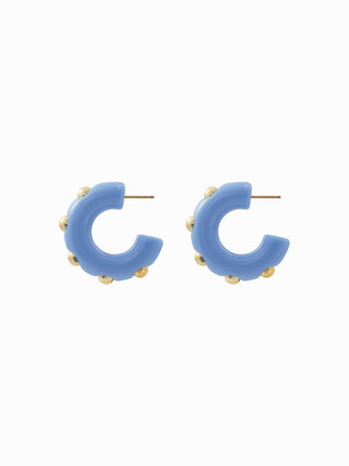 STUDDED C-SHAPED HOOP EARRINGS