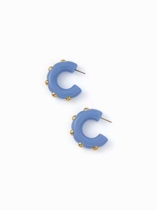 STUDDED C-SHAPED HOOP EARRINGS