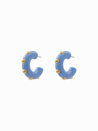 STUDDED C-SHAPED HOOP EARRINGS