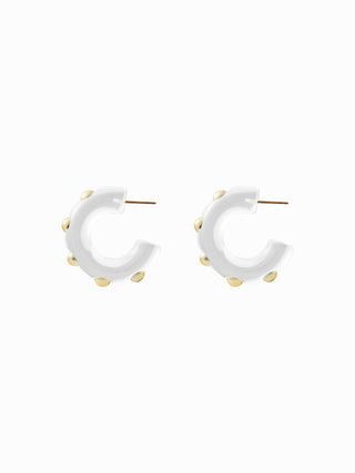 STUDDED C-SHAPED HOOP EARRINGS