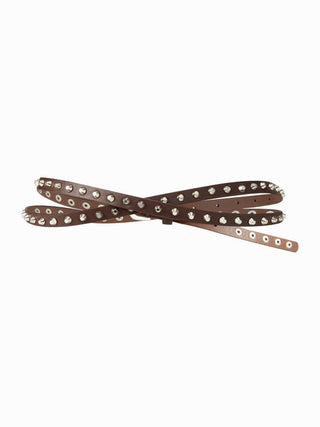 STUDDED LAYERED BUCKLE BELT For Music Festival/Live House Vacation