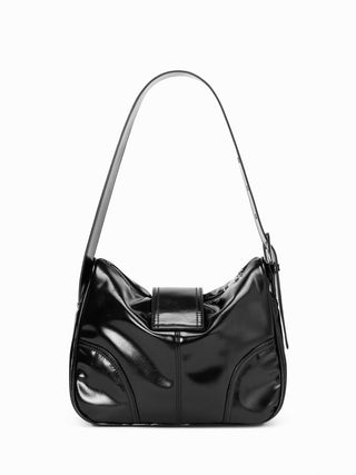 Faux Leather Faux fur DOUBLE BUCKLE SHOULDER BAG For Daily Casual Music Festival/Live House