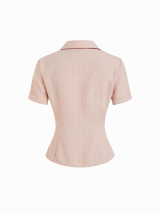 Polo Collar Texture Button Up Shirt