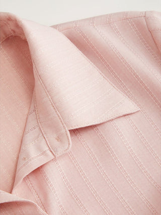 Polo Collar Texture Button Up Shirt