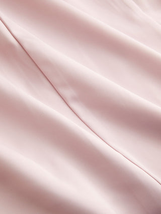 Satin Halter Neckline Bowknot Lace Trim Draped Milkmaid Midi Dress