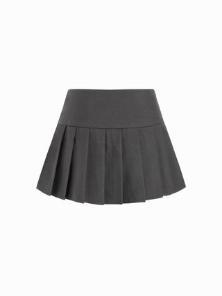 Low Rise Pleated Mini Skirt