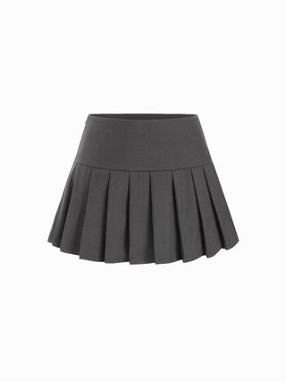 Low Rise Pleated Mini Skirt