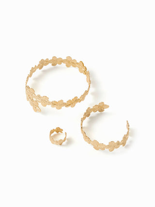 3PCS FLORAL RING & BRACELET & ARM CUFF For Date Party/Clubbing Vacation