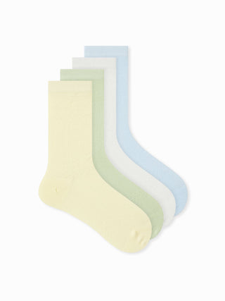 4 PAIRS CLASSIC CREW SOCKS SET For Daily Casual Picnic Vacation