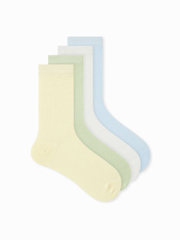 4 PAIRS CLASSIC CREW SOCKS SET For Daily Casual Picnic Vacation