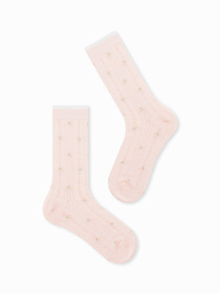 Combed Cotton 3 PAIRS FLORAL CREW SOCKS For Daily Casual Picnic