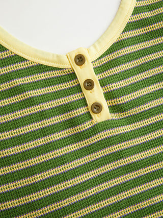 Cotton-blend Textured Stripe Halter Neckline Colorblock Top