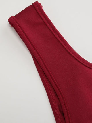 Cowl Neck Lace Panel Slim Tank Top