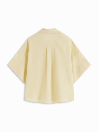 Cotton-blend Short Sleeve Oversized Shirt