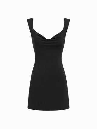 Cowl Neck Backless Bowknot Mini Dress