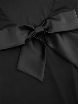 Cowl Neck Backless Bowknot Mini Dress