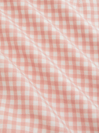 Valentine Woven U-neckline Gingham Bowknot Crop Tank Top & Low Rise Mini Skirt Set For Date
