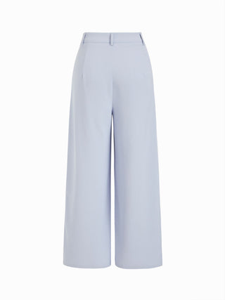 Two Piece Sets Woven Solid Shirred Tube Top & High Waist Pants Set For Daily Casual Exhibition Coffee Shop