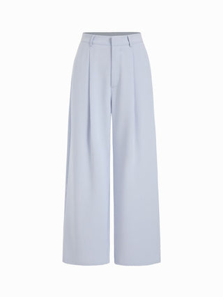 Two Piece Sets Woven Solid Shirred Tube Top & High Waist Pants Set For Daily Casual Exhibition Coffee Shop