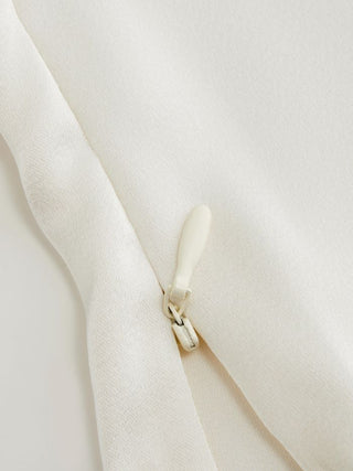 V-neck Lace Trim Ruched Bowknot Crop Blouse