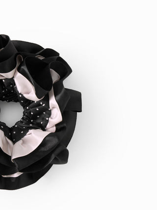 DOUBLE LAYERED POLKA DOT SCRUNCHIE For Date Party/Clubbing Picnic