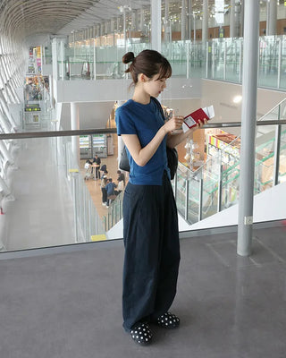 Button-down short-sleeved T-shirt