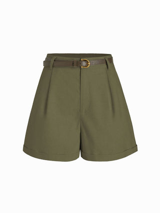 Belted High Waist Trouser Short