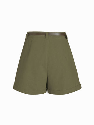 Belted High Waist Trouser Short