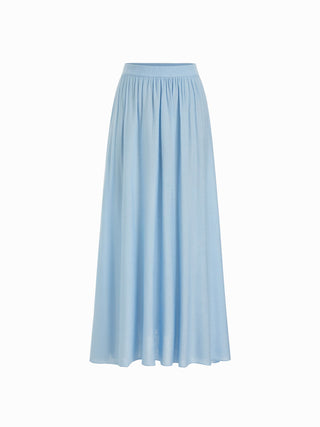 Knit Fabric Knit Mid Rise High Stretch Draped Maxi Skirt For Daily Casual Vacation