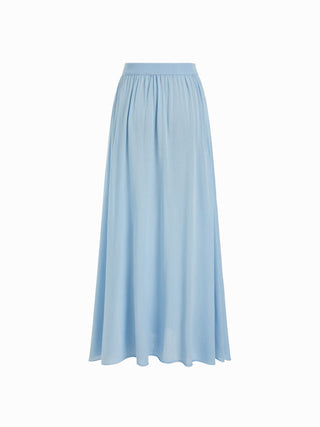 Knit Fabric Knit Mid Rise High Stretch Draped Maxi Skirt For Daily Casual Vacation