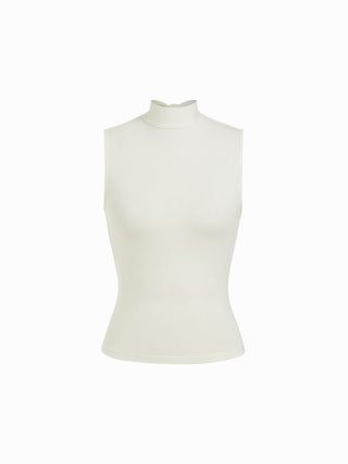 Knit Fabric Halter Neckline Backless Bowknot Slim Tank Top For Daily Casual Date