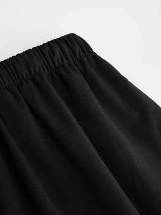 Cotton Mid Rise Drawstring Oversized Bermuda Shorts