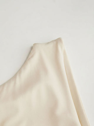 Boat Neck Ruched Pearl-Back Detail Maxi Dress