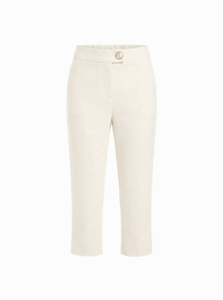 Mid Rise Solid Legging Capri Pants