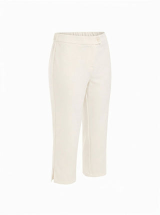 Mid Rise Solid Legging Capri Pants