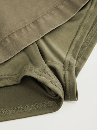 Cotton-blend Low Rise Metal Detail Button A-line Mini Skort