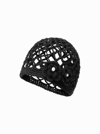 Cotton Blends FLOWER KNITTED HAT For Date Party/Clubbing Vacation