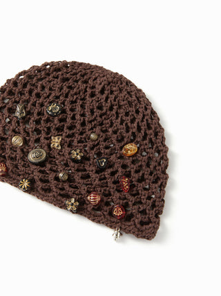 Cotton Blends BUTTERFLY & FLOWER DECOR KNITTED HAT For Music Festival/Live House Party/Clubbing Vacation
