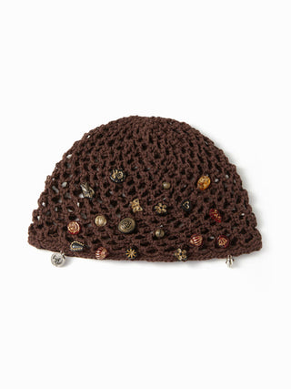 Cotton Blends BUTTERFLY & FLOWER DECOR KNITTED HAT For Music Festival/Live House Party/Clubbing Vacation