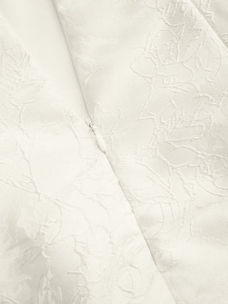 Jacquard Sculptural Boat Neck Bowknot Backless Flared Maxi Dress