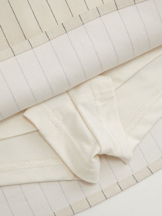 Linen-blend Stripe Square Neck Ruffled Top & Low Rise Mini Skirt Set