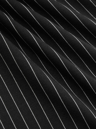 Mid Rise Striped Metal Detail Flared Trousers