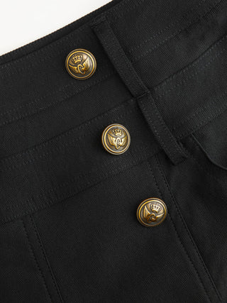 Low Rise Metal Button Sailor Micro Shorts