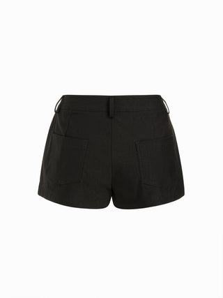 Low Rise Metal Button Sailor Micro Shorts