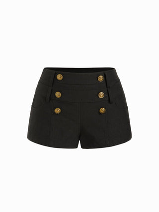 Low Rise Metal Button Sailor Micro Shorts