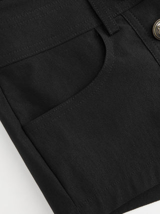 Low Rise Metal Button Sailor Micro Shorts