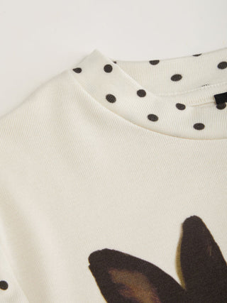 Bunny Graphic Polka Dot Short Sleeve Tee