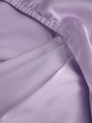Satin Cowl Neck Solid Ruffle Hem Maxi Dress