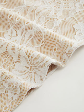 Lace Mandarin Collar Lace Short Sleeve Top