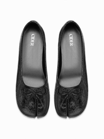 BOWKNOT DECOR SPLIT TOE MARY JANE FLATS For Daily Casual Date Picnic